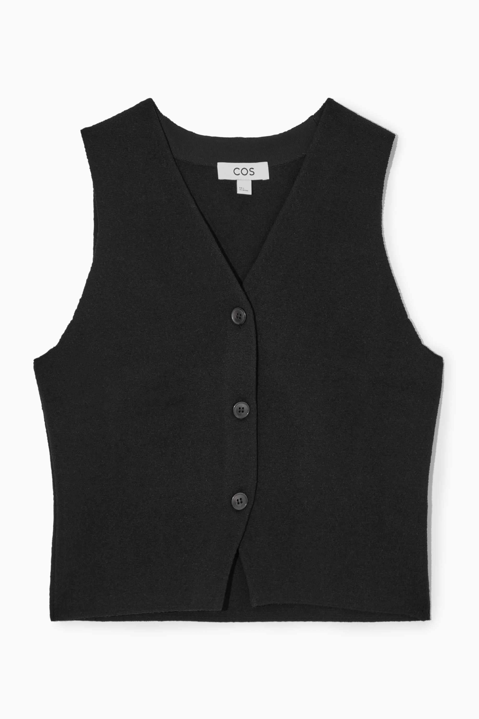 Womens black 2025 knitted waistcoat