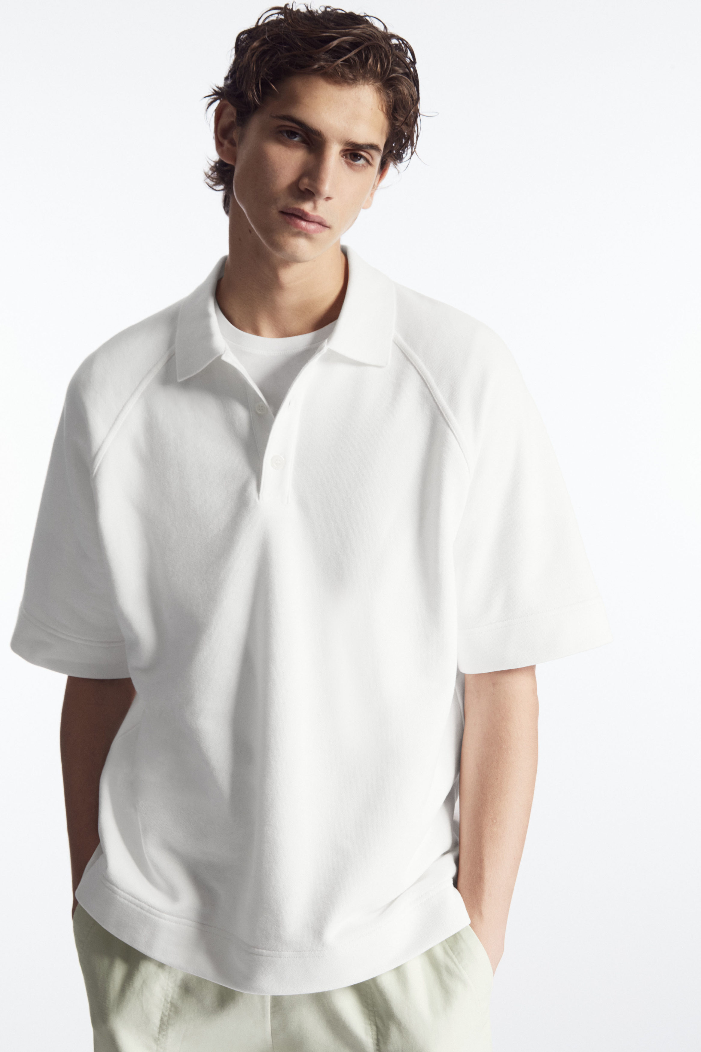 Oversized on sale white polo