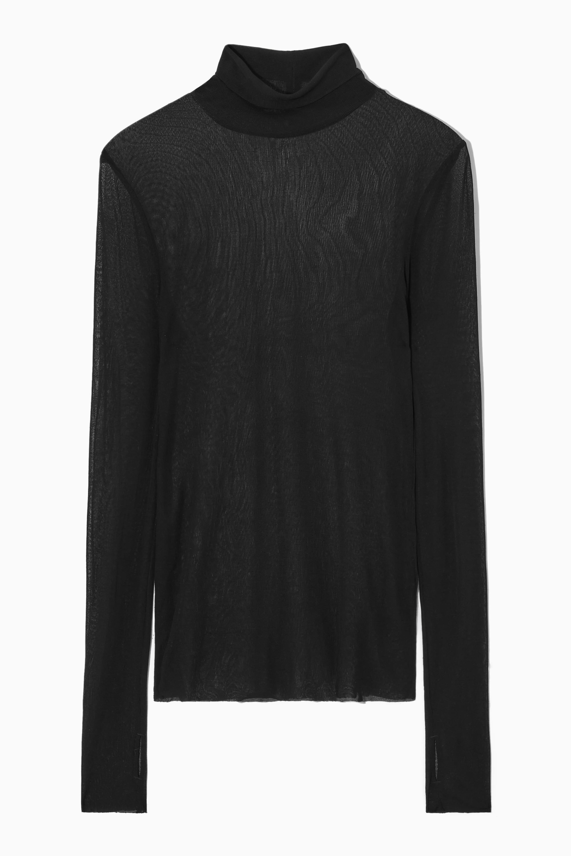 Sheer black outlet polo neck