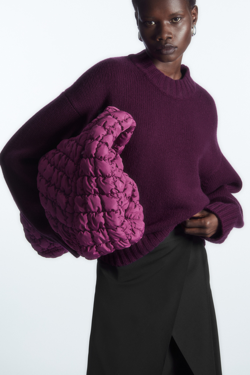 COS Quilted Oversized Shoulder Bag in Purple