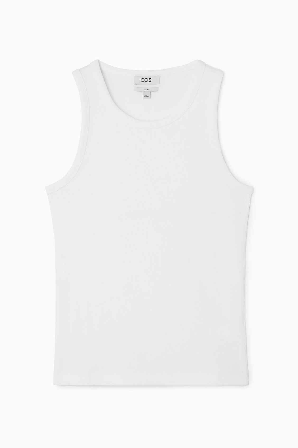 TRIOMPHE TANK TOP IN RIBBED COTTON - OPTIC WHITE